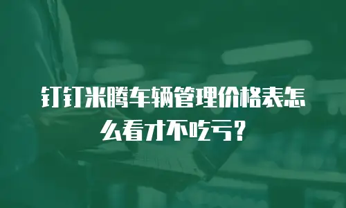 钉钉米腾车辆管理价格表怎么看才不吃亏？