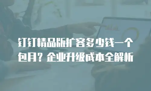 钉钉精品版扩容多少钱一个包月？企业升级成本全解析