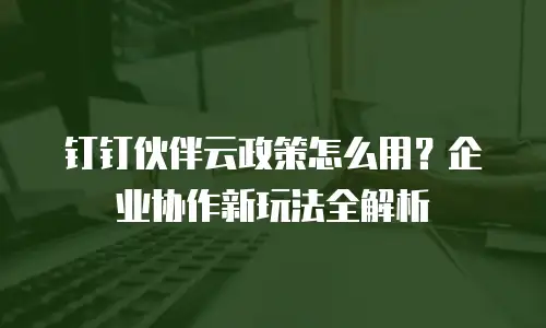 钉钉伙伴云政策怎么用？企业协作新玩法全解析
