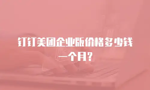 钉钉美团企业版价格多少钱一个月？