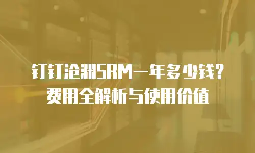 钉钉沧渊SRM一年多少钱？费用全解析与使用价值