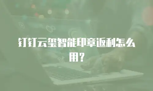 钉钉云玺智能印章返利怎么用？