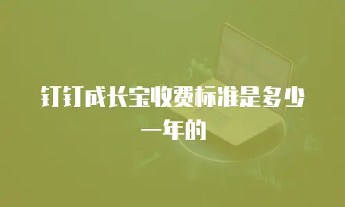 钉钉成长宝收费标准是多少一年的