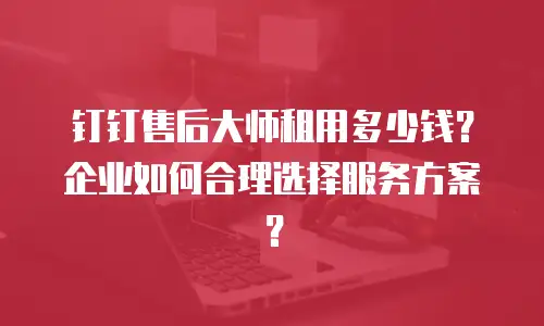 钉钉售后大师租用多少钱？企业如何合理选择服务方案？