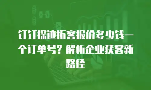 钉钉探迹拓客报价多少钱一个订单号？解析企业获客新路径