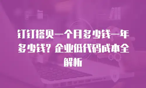 钉钉搭贝一个月多少钱一年多少钱？企业低代码成本全解析