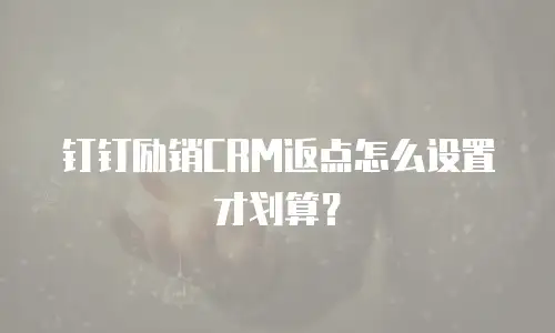 钉钉励销CRM返点怎么设置才划算？