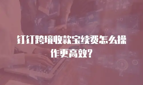 钉钉跨境收款宝续费怎么操作更高效？