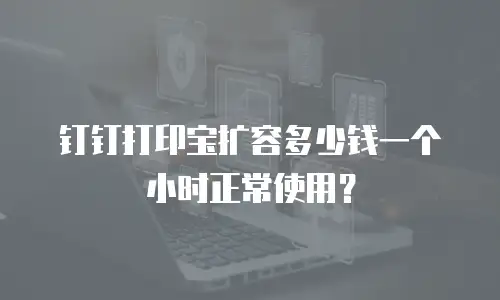 钉钉打印宝扩容多少钱一个小时正常使用？