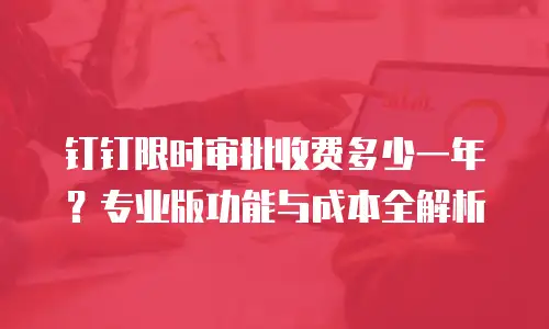 钉钉限时审批收费多少一年？专业版功能与成本全解析