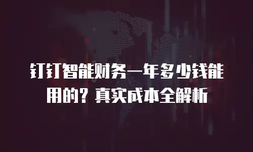 钉钉智能财务一年多少钱能用的？真实成本全解析