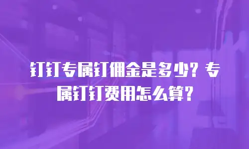 钉钉专属钉佣金是多少？专属钉钉费用怎么算？