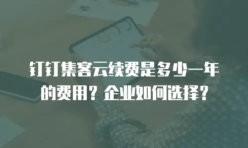 钉钉集客云续费是多少一年的费用？企业如何选择？