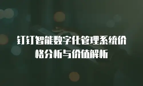 钉钉智能数字化管理系统价格分析与价值解析