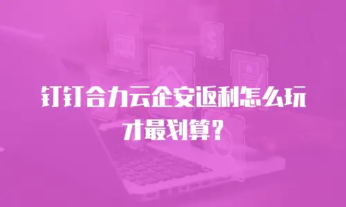 钉钉合力云企安返利怎么玩才最划算？