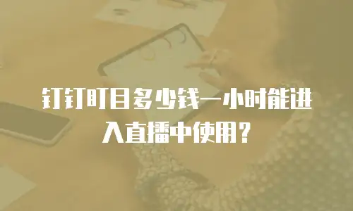 钉钉盯目多少钱一小时能进入直播中使用？