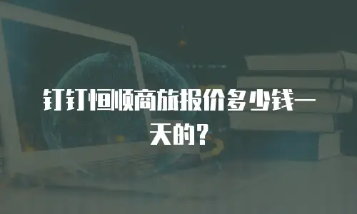 钉钉恒顺商旅报价多少钱一天的？