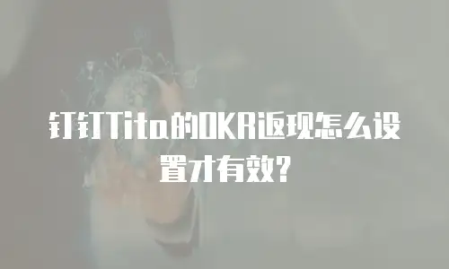 钉钉Tita的OKR返现怎么设置才有效？