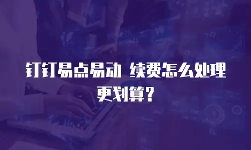 钉钉易点易动 续费怎么处理更划算？