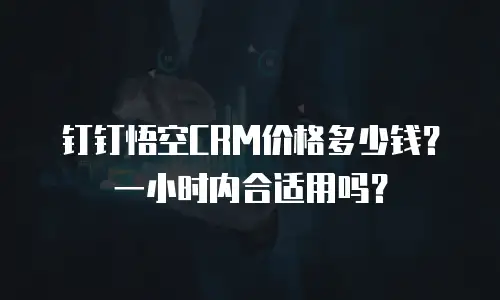 钉钉悟空CRM价格多少钱？一小时内合适用吗？