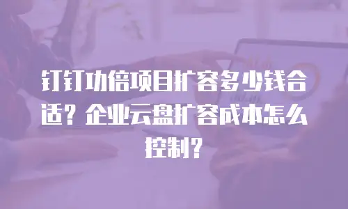 钉钉功倍项目扩容多少钱合适？企业云盘扩容成本怎么控制？