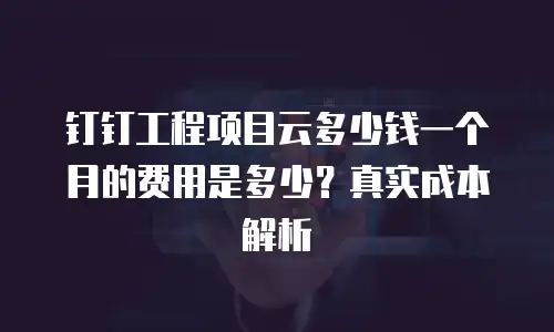 钉钉工程项目云多少钱一个月的费用是多少？真实成本解析