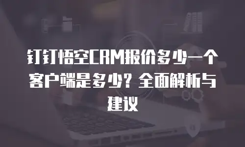 钉钉悟空CRM报价多少一个客户端是多少？全面解析与建议