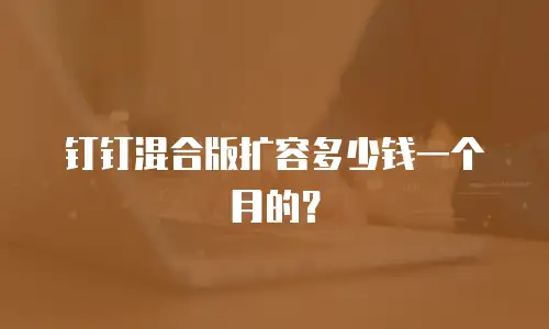 钉钉混合版扩容多少钱一个月的？