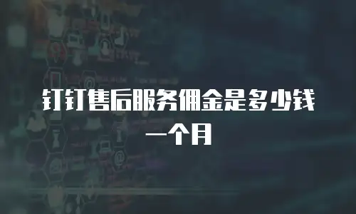 钉钉售后服务佣金是多少钱一个月