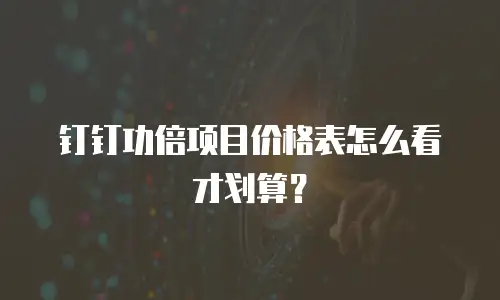 钉钉功倍项目价格表怎么看才划算？