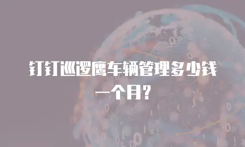 钉钉巡逻鹰车辆管理多少钱一个月？