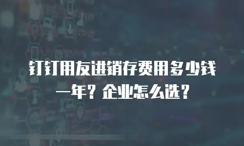钉钉用友进销存费用多少钱一年？企业怎么选？