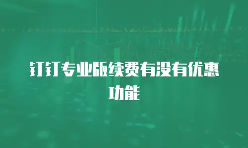 钉钉专业版续费有没有优惠劵功能