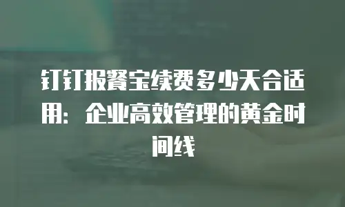 钉钉报餐宝续费多少天合适用：企业高效管理的黄金时间线