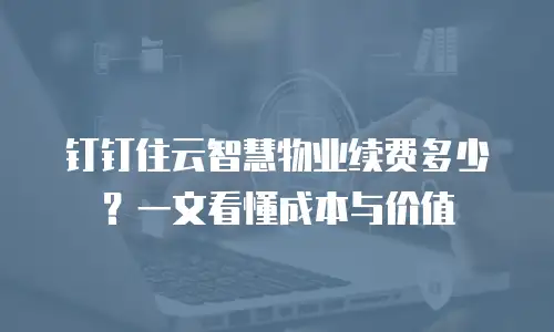 钉钉住云智慧物业续费多少？一文看懂成本与价值