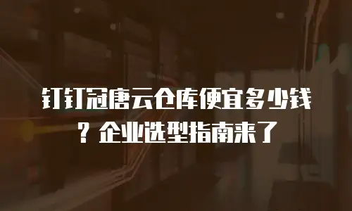 钉钉冠唐云仓库便宜多少钱？企业选型指南来了