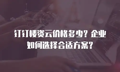 钉钉楼资云价格多少？企业如何选择合适方案？
