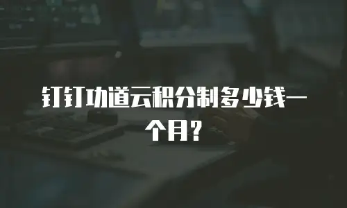钉钉功道云积分制多少钱一个月？
