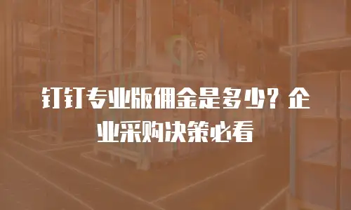 钉钉专业版佣金是多少？企业采购决策必看