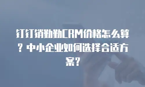 钉钉销勤勤CRM价格怎么算？中小企业如何选择合适方案？
