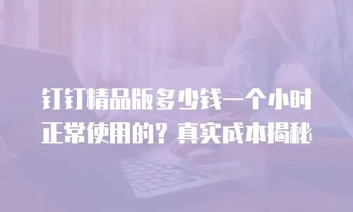 钉钉精品版多少钱一个小时正常使用的？真实成本揭秘