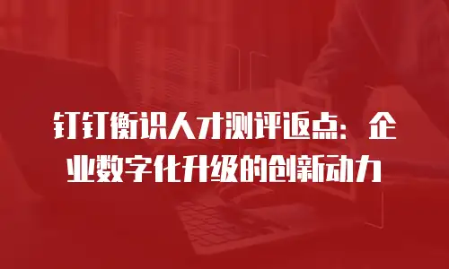 钉钉衡识人才测评返点：企业数字化升级的创新动力