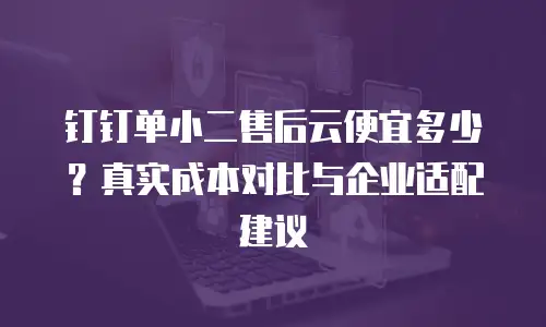 钉钉单小二售后云便宜多少？真实成本对比与企业适配建议