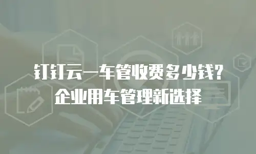 钉钉云一车管收费多少钱？企业用车管理新选择