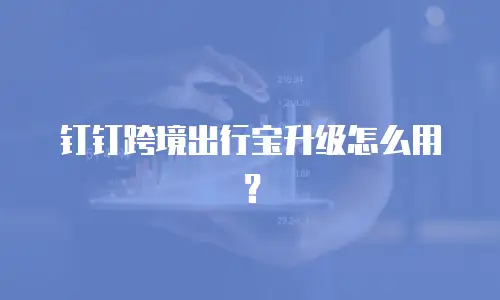 钉钉跨境出行宝升级怎么用？