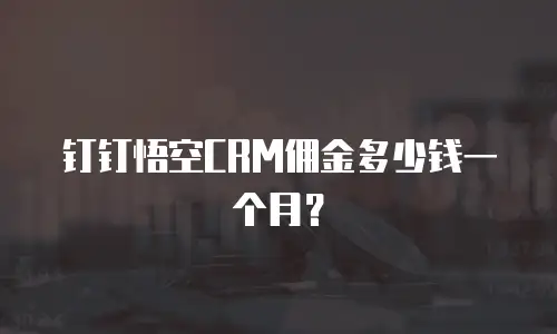 钉钉悟空CRM佣金多少钱一个月？