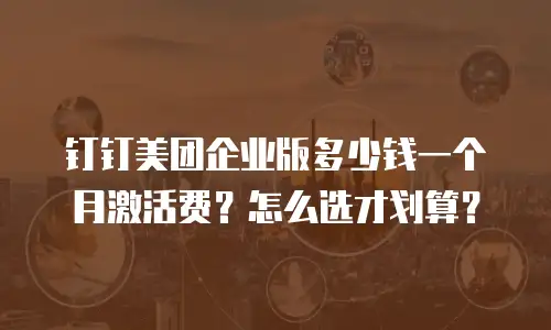 钉钉美团企业版多少钱一个月激活费？怎么选才划算？