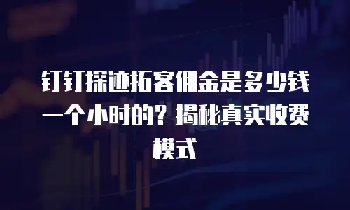 钉钉探迹拓客佣金是多少钱一个小时的？揭秘真实收费模式