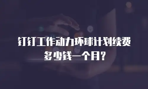 钉钉工作动力环球计划续费多少钱一个月？