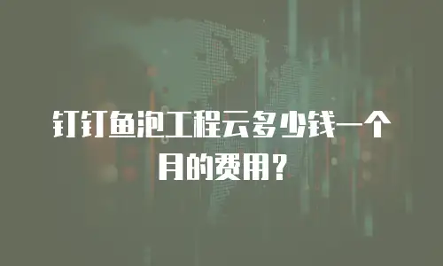 钉钉鱼泡工程云多少钱一个月的费用？